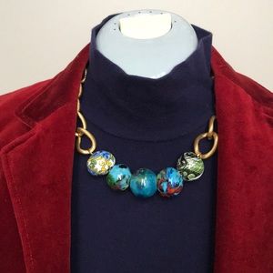 Statement Glass Painted Necklace jewelry piece